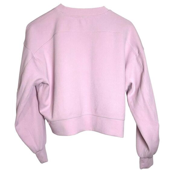 Lululemon Ribbed Softstreme Perfectly Oversized Cropped Crew *Meadowsweet Pink - Picture 4 of 8